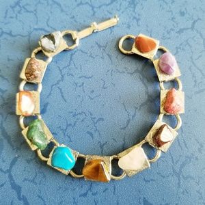 VINTAGE Gemstone Link Bracelet